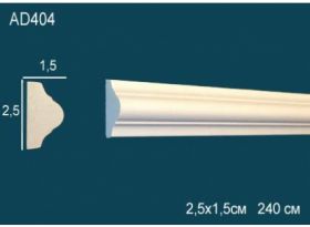 Молдинг Perfect AD404F Гибкий Д240xШ1.5xВ2.5 см /Перфект.