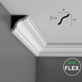 Карниз Гибкий Orac Decor CX123F Д200xШ8xВ8 см Лепнина из Дюрополимера / Орак Декор.