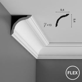 Карниз Гибкий Orac Decor CX127F Д200xШ9.4xВ9.4 см Лепнина из Дюрополимера / Орак Декор.