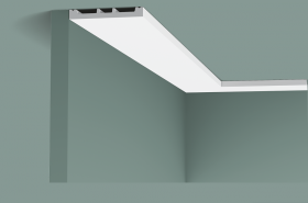 Карниз Гладкий Orac Decor SX163 Д200xШ1.3xВ10.2 см Лепнина из Дюрополимера / Орак Декор.