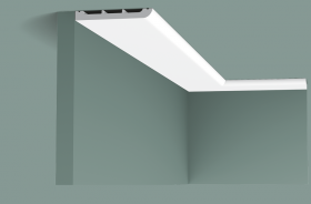 Карниз Гибкий Orac Decor SX184F Д200xШ1.3xВ11 см Лепнина из Дюрополимера / Орак Декор.