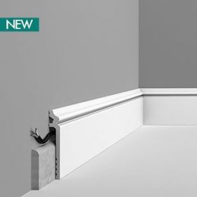 Плинтус Orac Decor SX186 Д200xШ2.2xВ13.8 см Лепнина из Дюрополимера / Орак Декор.