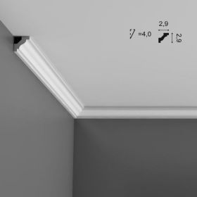 Карниз Гладкий Orac Decor С230 Д200xШ2.9xВ2.9 см Лепнина из Полиуретана / Орак Декор.