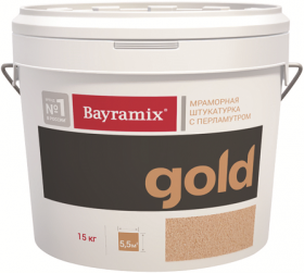 Декоративная Мраморная Штукатурка Bayramix Mineral Gold 15кг с Перламутровой Мраморной Крошкой / Байрамикс Минерал Голд.