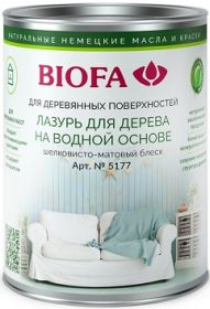 Лазурь для Дерева на Водной Основе Biofa 5177 2.5л Белая, Шелковисто-Матовый Блеск / Биофа 5177.