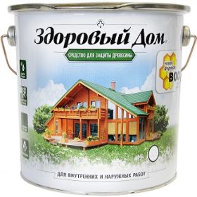 Средство для Защиты Древесины Здоровый Дом 20л Орегон, Алкидная для Внутренних и Наружных Работ.