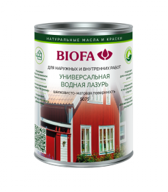 Лазурь Водная Универсальная Biofa 5075 2.5л 7510 Полуматовая для Наружных и Внутренних Работ / Биофа.