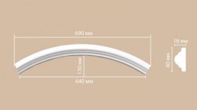 Радиус 1/4 круга Decomaster 897010-90 В40хШ18хД490 мм / Декомастер.