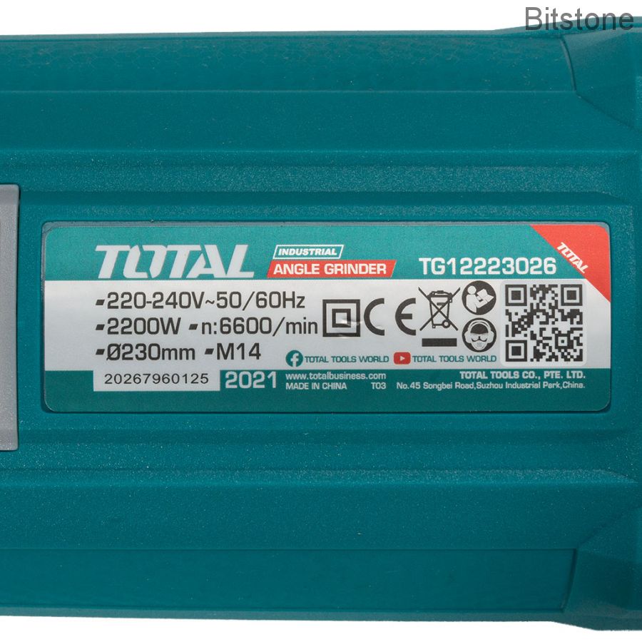 Угловая шлифовальная машина/болгарка TOTAL 2200вт 230мм TG12223026