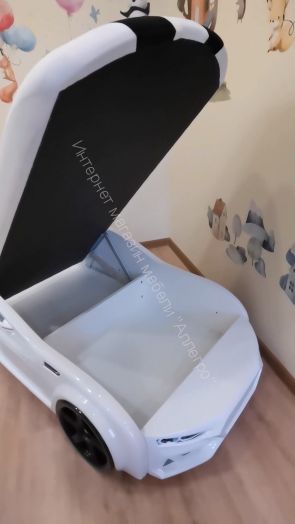 Кровать-Машинка Baby-M 150*70 см с подъёмным механизмом + ящик + Орто Матрас, желтая