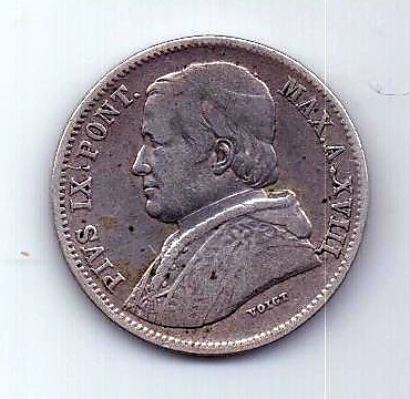 20 байочи 1864 Ватикан R Редкий год XF