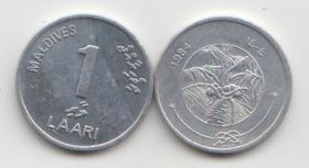 Мальдивы 1 лари 1984-2012 UNC