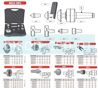 Центр Bison-Bial Польша 8832-4/II KPL КМ4 вращающийся со сменными рабочими конусами (8 шт.)