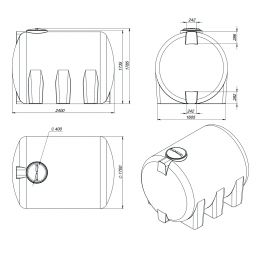Чертеж. Емкость H 5000 литров пластиковая