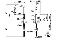 Смеситель Gessi Officine для кухни 60051/60053 схема 4