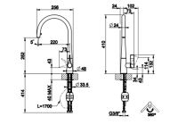 Смеситель для кухни Gessi Proton 17151/17153 схема 4