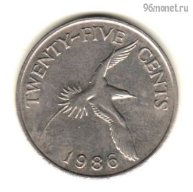 Бермудские острова 25 центов 1986