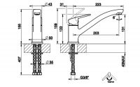 Кухонный смеситель Gessi Cary 50407/50413 схема 2