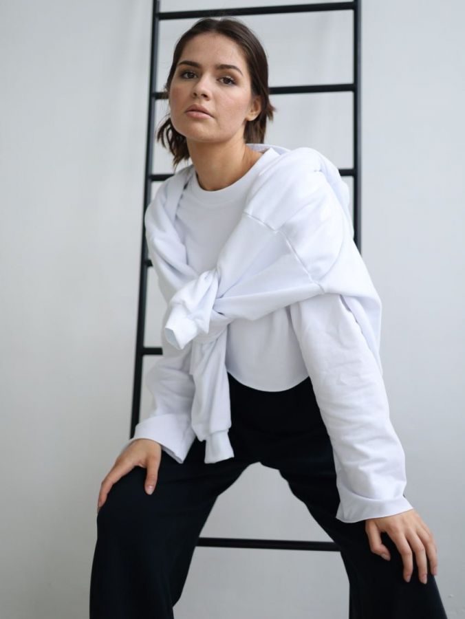 Кофта укороченная белая