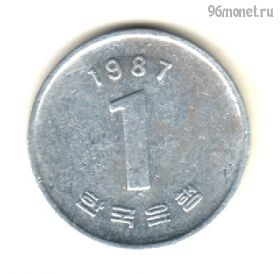 Южная Корея 1 вона 1987