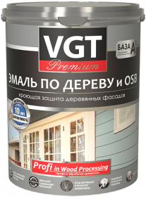 Эмаль по Дереву и OSB VGT Premium 10кг Ванильная ВД-АК-1179 Акриловая, Полуматовая для Внутренних и Наружных Работ / ВГТ Премиум.