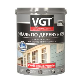 Эмаль по Дереву и OSB VGT Premium 10кг Тёмно-Коричневая ВД-АК-1179 Акриловая, Полуматовая для Внутренних и Наружных Работ / ВГТ Премиум.