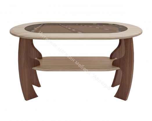 Журнальный стол Маджеста-2 со стеклом, ясень шимо темный/ясень шимо светлый