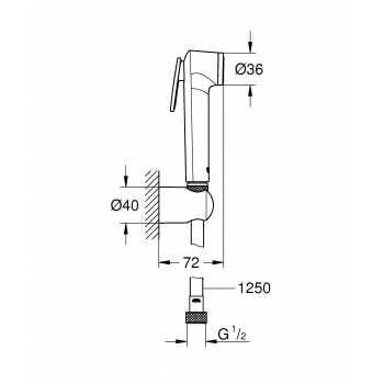 Гигиенический душ Grohe Trigger Spray 27513001 схема 2