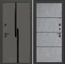 Дверь входная Лабиринт CARBON 25 Бетон светлый (черная вставка)