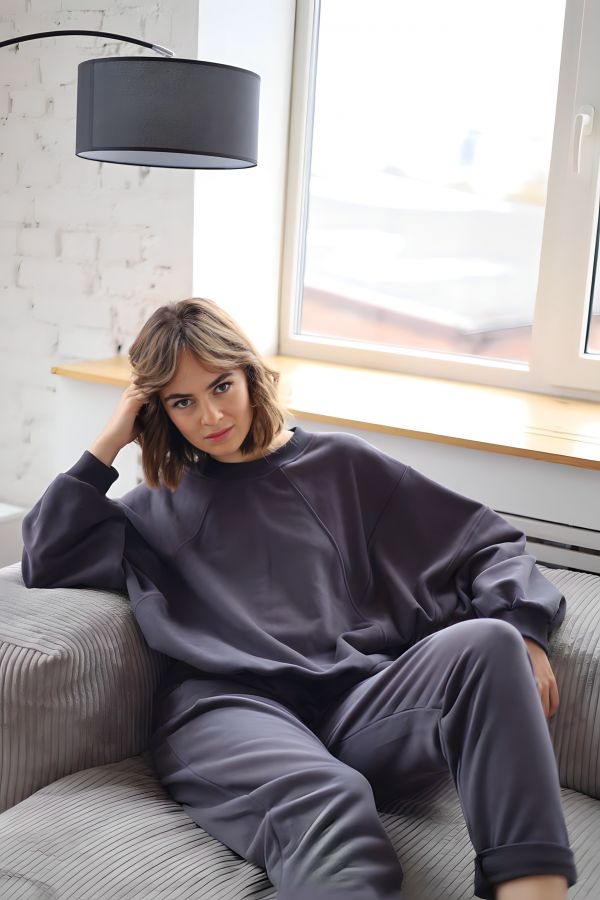 Свитшот геометричный графит