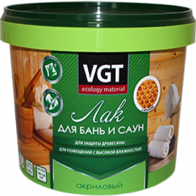 Лак для Бань и Саун VGT 9кг Акриловый с Восковыми Добавками / ВГТ.*