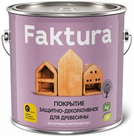 Защитный Состав для Древесины Faktura 2.5л Махагон с Ионами Серебра и Льняным Масло для Внутренних и Наружных Работ / Фактура.