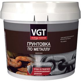 Грунтовка по Металлу 3 в 1 по Ржавчине VGT ВД-АК-0301 2.5кг Акриловая, без Запаха, Серая / ВГТ.