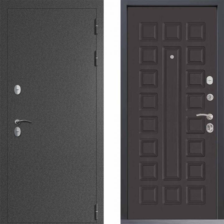 Входная дверь  Command Doors Сибирь ТЕРМО букле графит 01 Венге