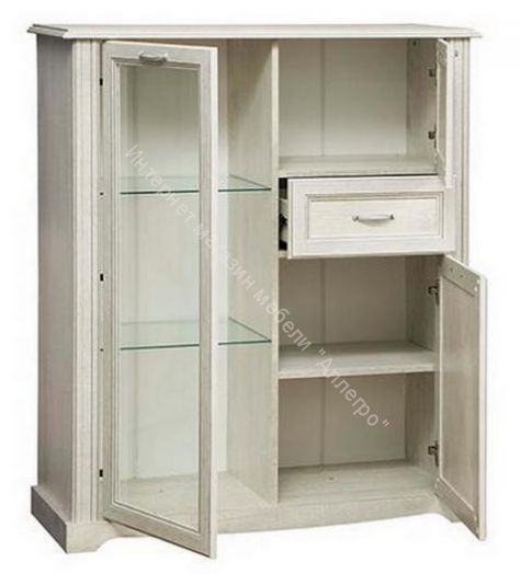 Шкаф комбинированный 32.09, Бетон пайн белый/Бетон пайн белый патина