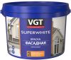 Краска Фасадная VGT Superwhite ВД-АК-1180 3кг Cупербелая, Акриловая / ВГТ Супервайт