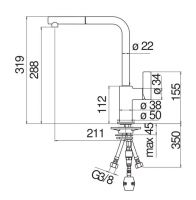 Смеситель для кухни Nobili FLAG FL96127 схема 2