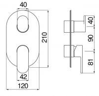 Смеситель для душа Nobili Up WE81102/UP схема 2