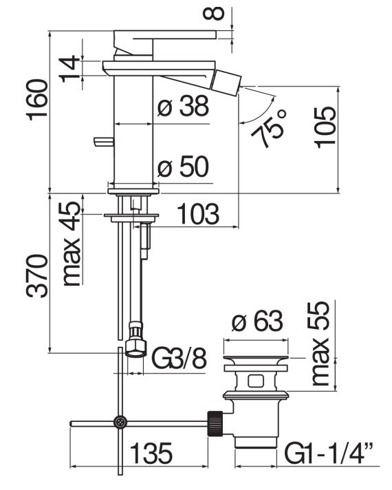 Смеситель для биде Nobili Dress DS106119/1 ФОТО