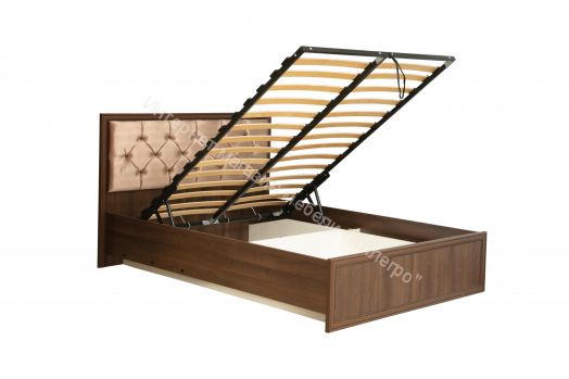 Кровать двуспальная 06.121 - 01 Габриэлла (1400) с подъемным мех., Дуб кальяри/ПВХ Дуб кальяри/патина