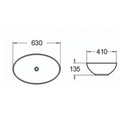 Керамическая накладная раковина SantiLine SL-1019 63 х 41 схема 2