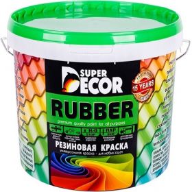 Резиновая Краска Super Decor Rubber 12кг для Кровли, Оцинковки, Металлоконструкций, Цоколей, Фасадов из Дерева и Минеральных Поверхностей, Бассейнов / Супер Декор Руббер