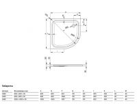 Стальной душевой поддон Bette Caro 35 мм, равносторонний схема 2