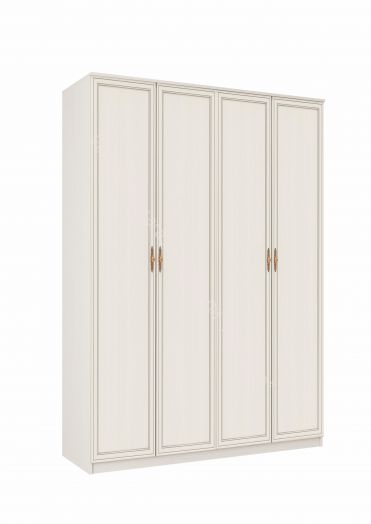 Шкаф для одежды 06.39 Габриэлла, четырёхдверный, Вудлайн кремовый/Сандал белый/патина