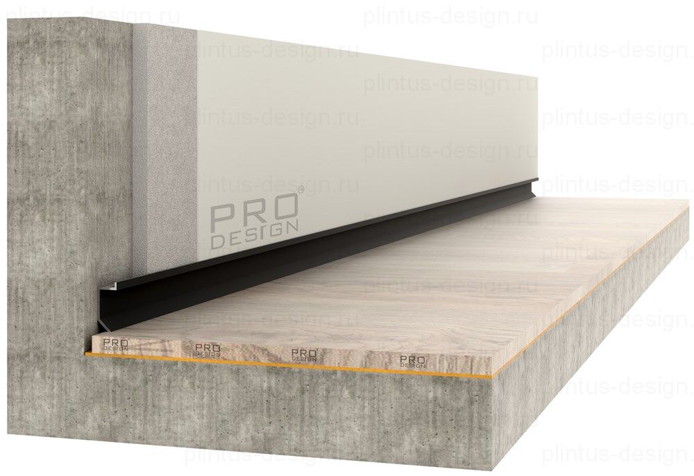 Pro Design Slim 723 теневой плинтус чёрный муар