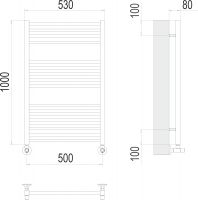 Водяной полотенцесушитель TERMINUS Ватикан П16 50х100 схема 3