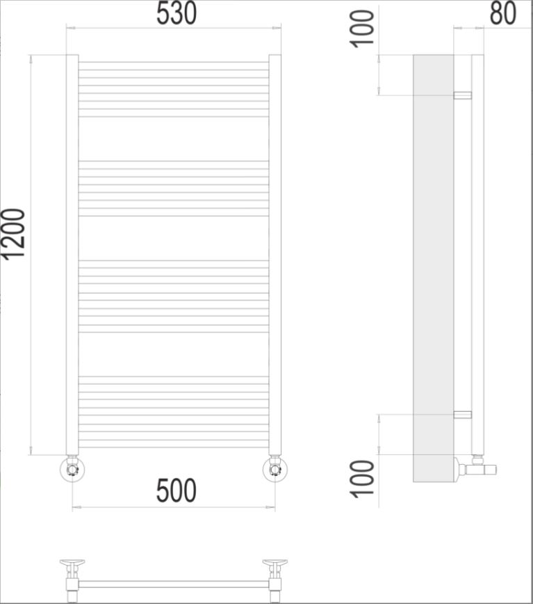 Водяной полотенцесушитель TERMINUS Сицилия П18 50х120 схема 3