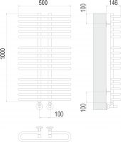 Водяной полотенцесушитель TERMINUS Сахара П15 10х100 схема 4