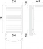 Полотенцесушитель водяной TERMINUS Енисей с полкой П10 50х80 схема 3