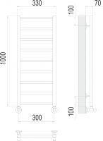 Полотенцесушитель водяной TERMINUS Контур П9 30х100 схема 3